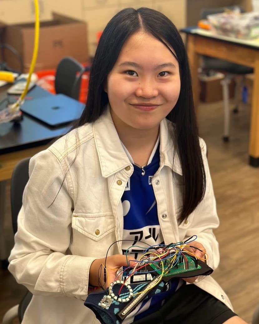Danica H. with their project, Wrist Rehabilitation Device